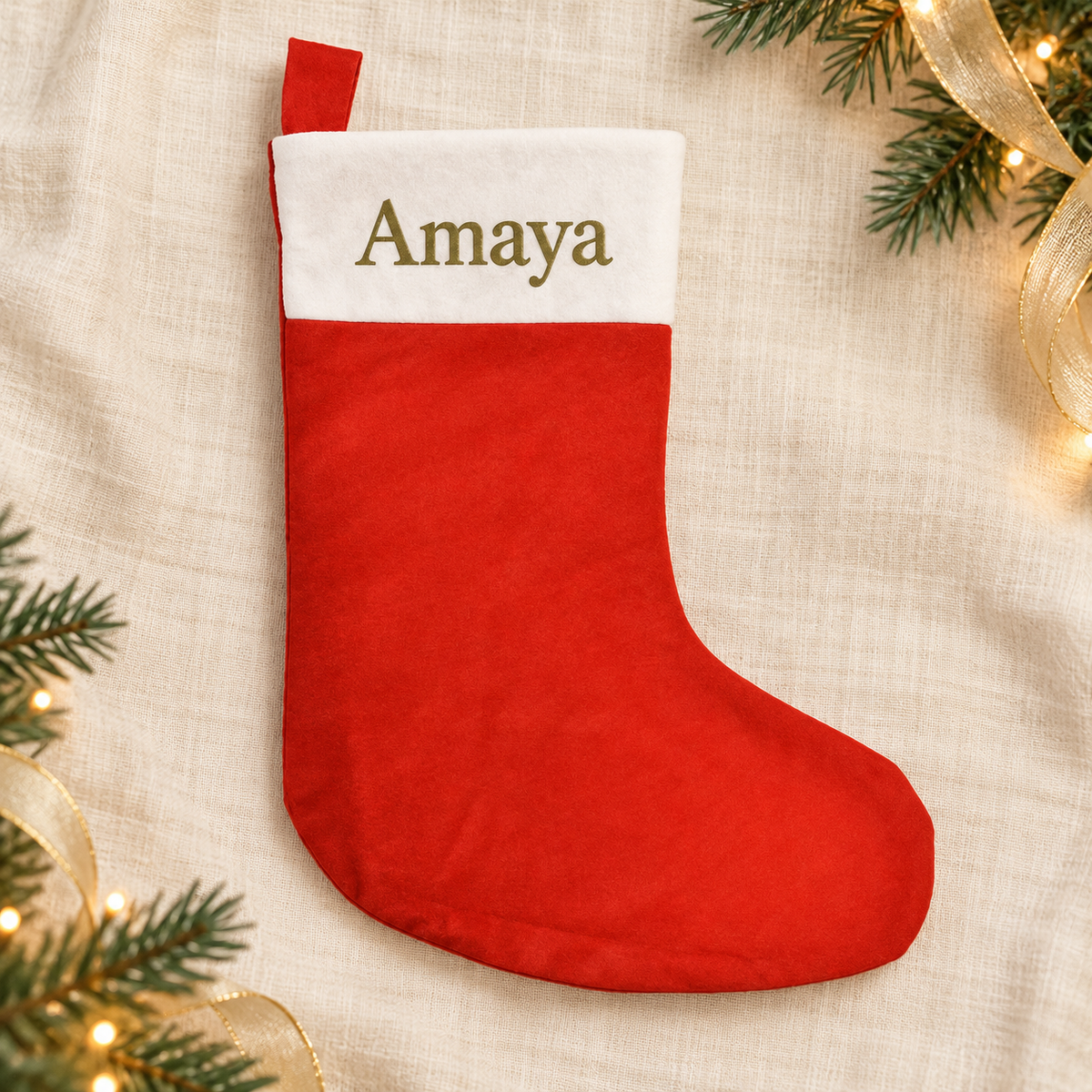 Kerstsok met naam