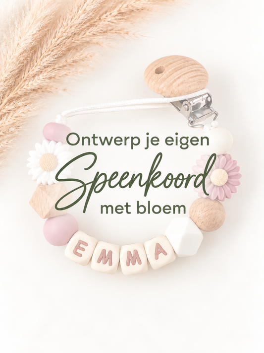 Ontwerp je eigen speenkoord met bloem
