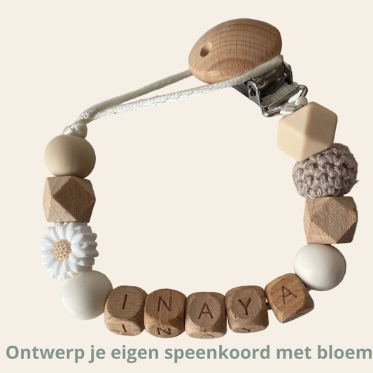 Ontwerp je eigen speenkoord met bloem